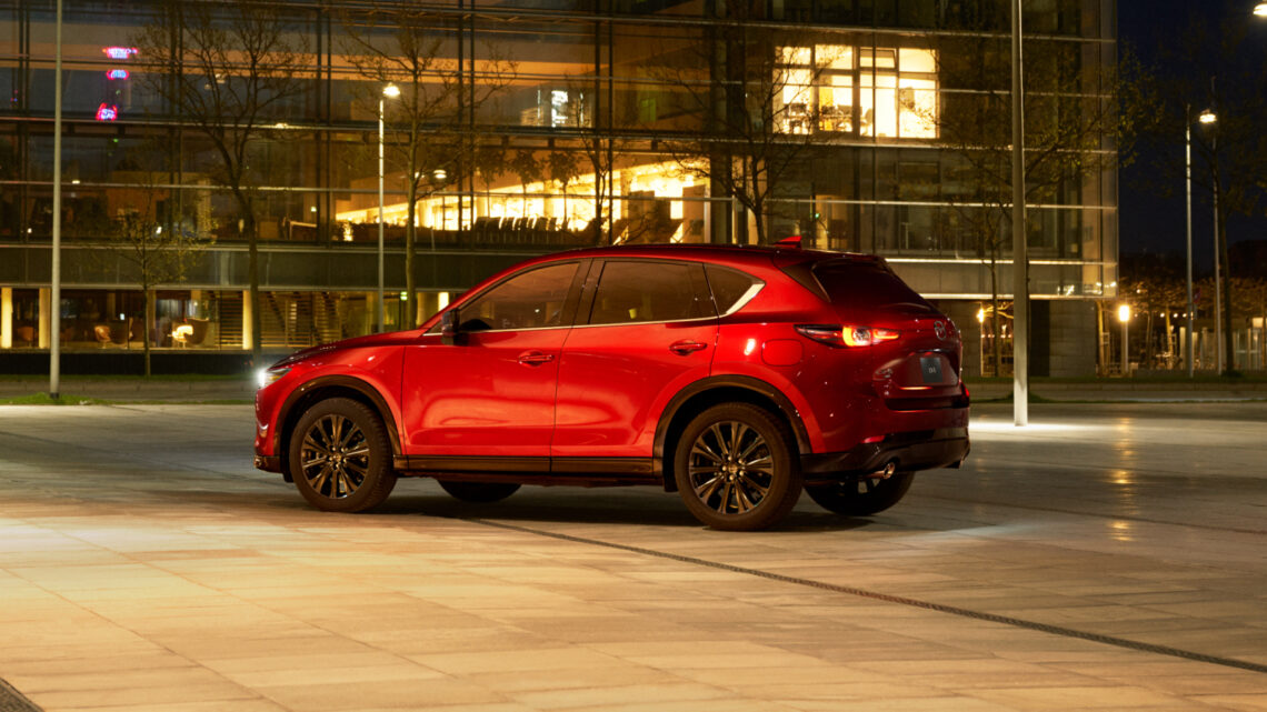 2025 Mazda CX-5 side view at night